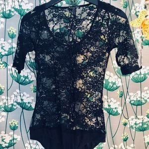 Black Lace Forever 21 Bodysuit